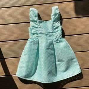 Janie & Jack Ruffle Eyelet Mint Dress